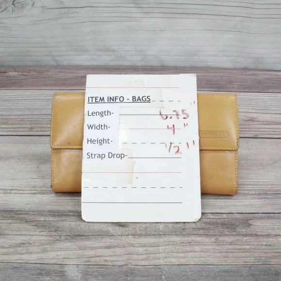 Vintage! Christian Dior Tan Leather Calfskin Kisslock Pouch Wallet - Picture 10 of 10